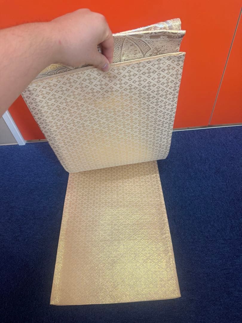 2662袋帯 古代彫金紋 西陣織 金糸　高級上質上品　約440cm 未使用