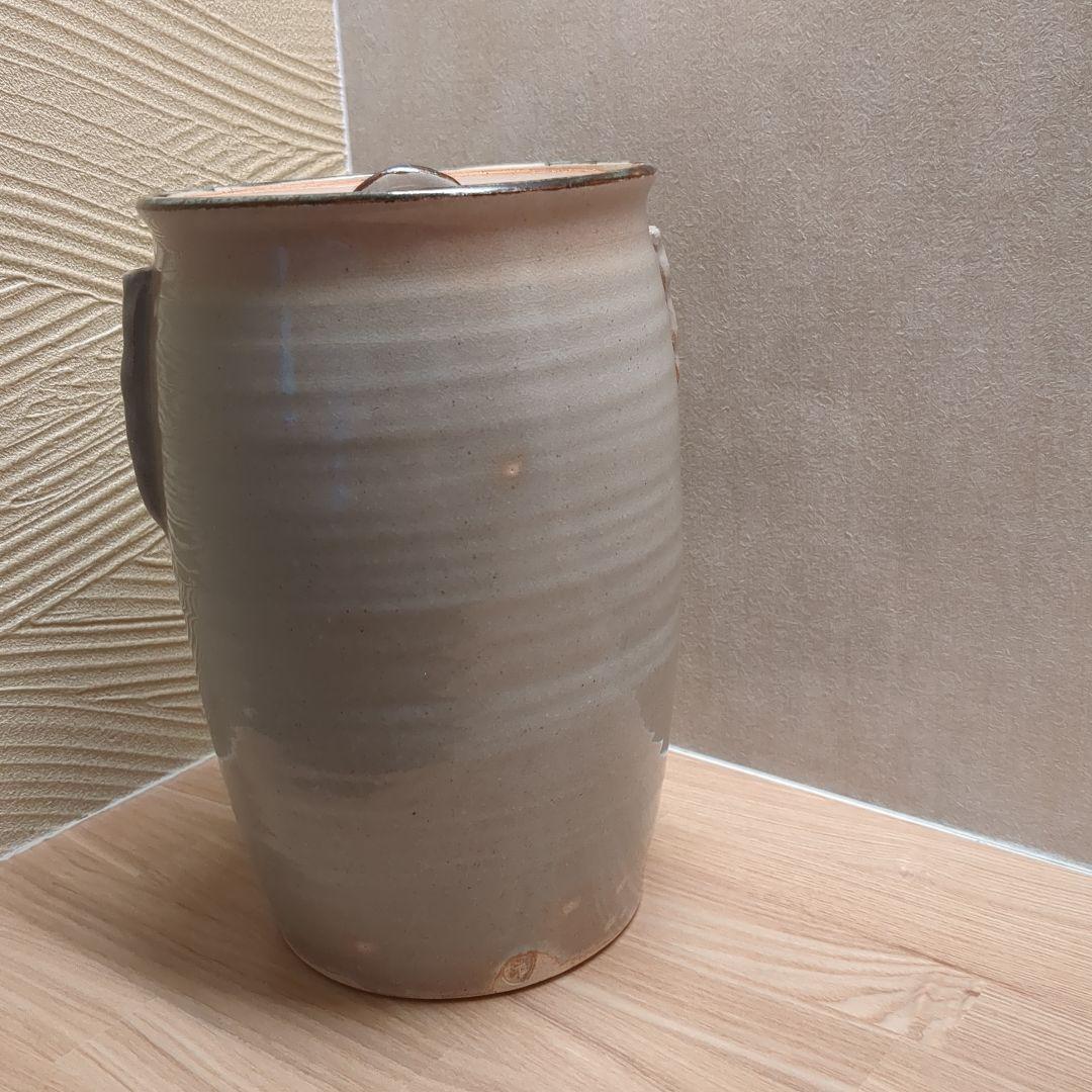 茶道具 水指 細水指 京焼 落雁の図 耳付き 中村与平 紙箱入り