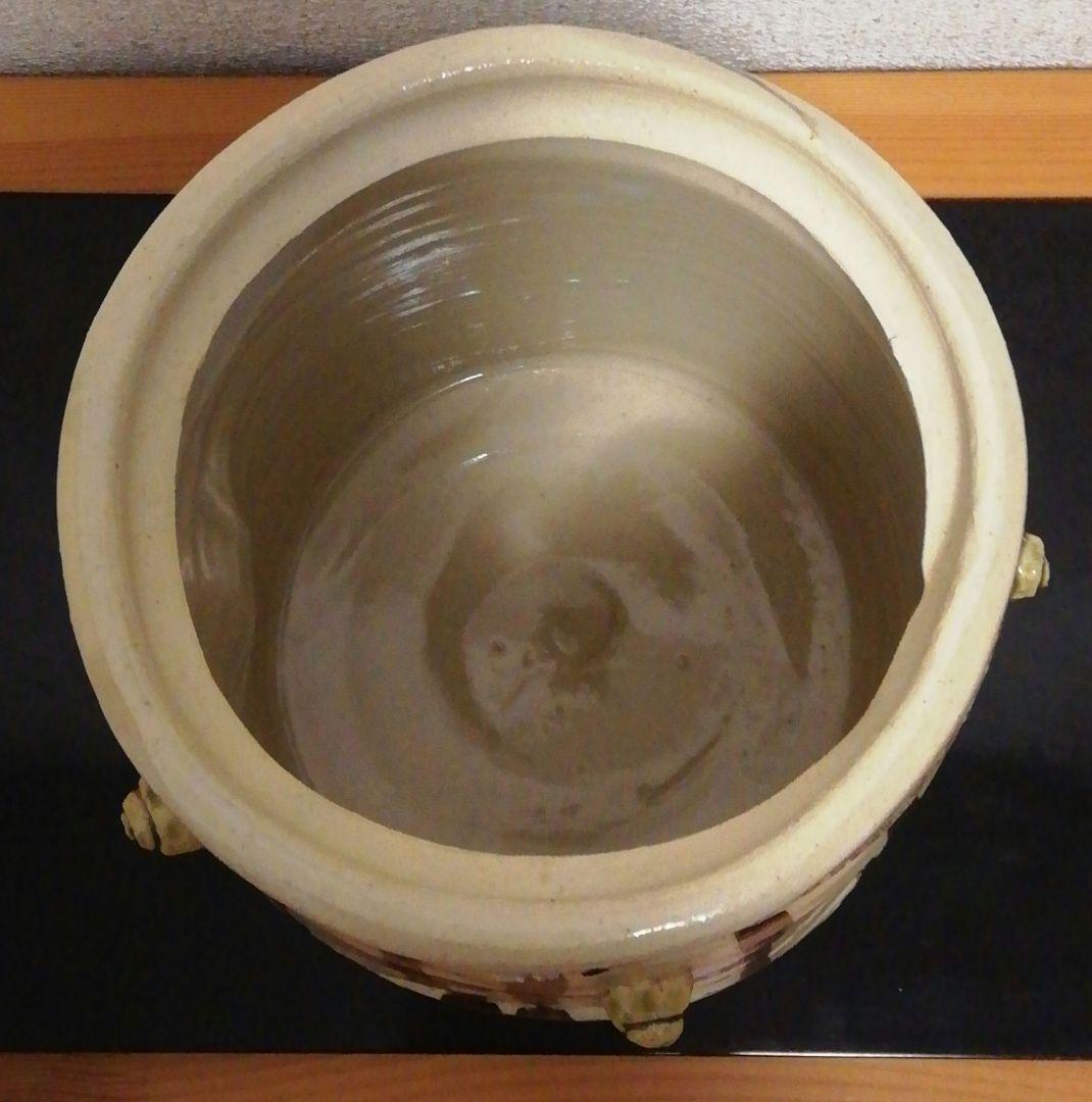 竹村脩作　織部焼　水指　共箱　茶道具