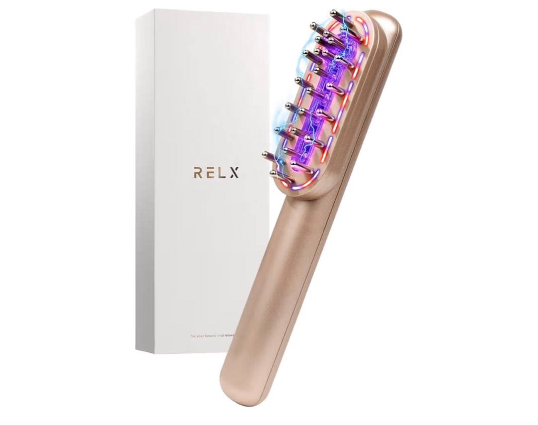 RELX EMS 電気ブラシ 美顔器 ブラシ LED 頭皮ケアローズゴールド