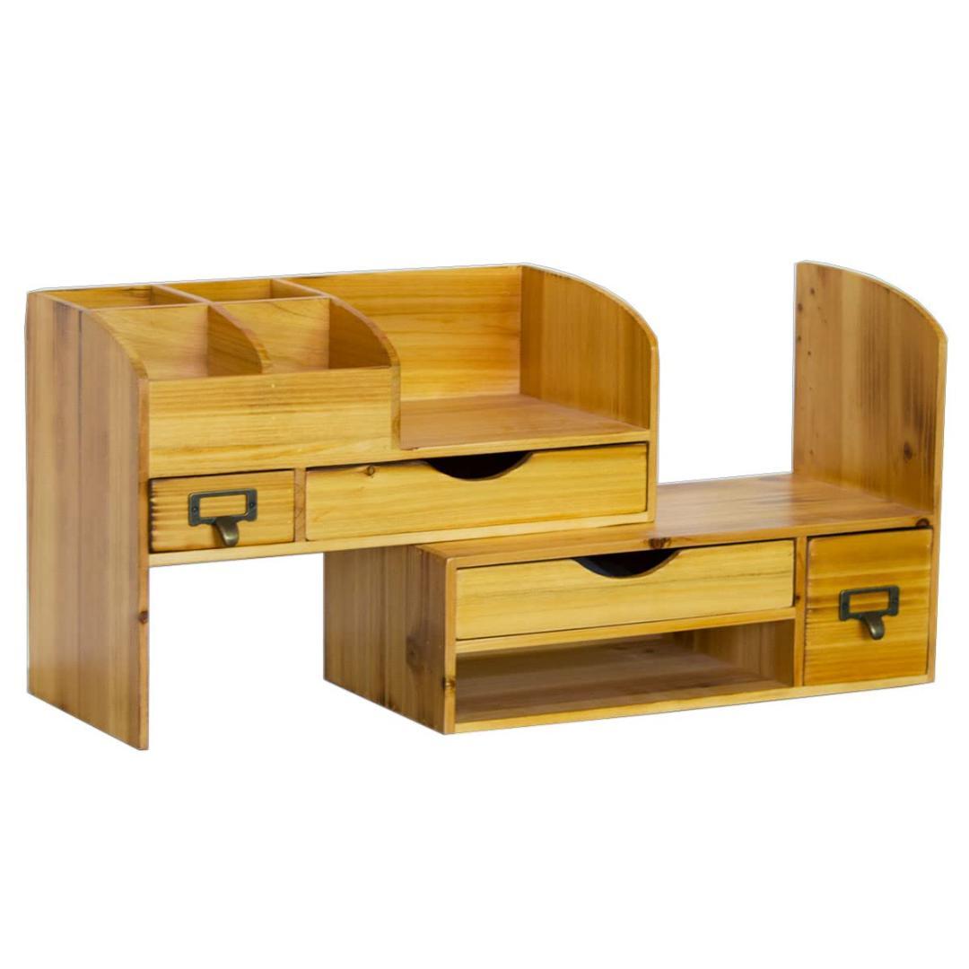 小物入れ 卓上 自由自在 木製デスクオーガナイザー 伸縮