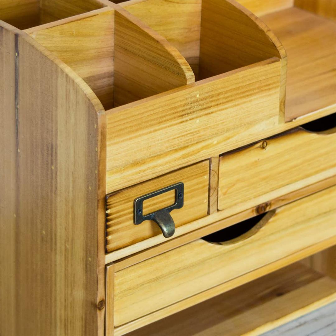 小物入れ 卓上 自由自在 木製デスクオーガナイザー 伸縮