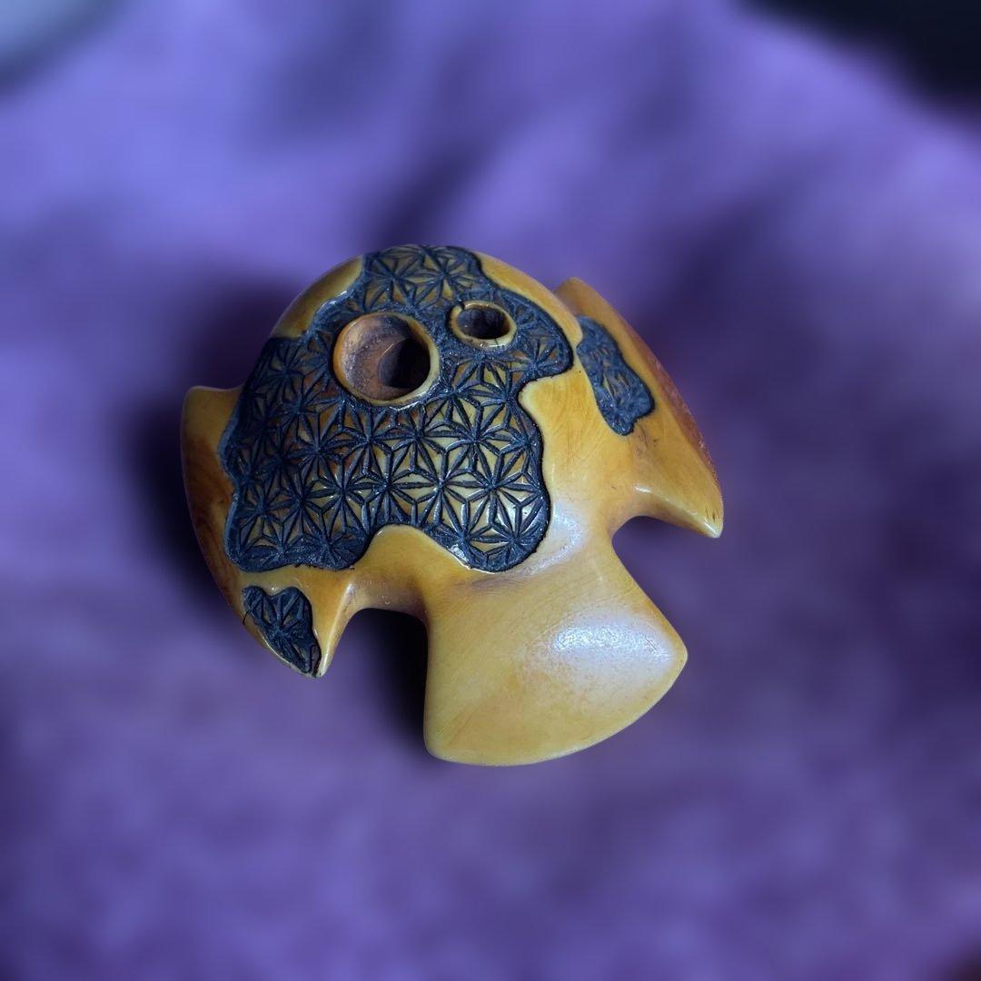 鳥型根付　　時代　　彫刻　骨董　古道具　　緒締　約4✖️4センチ