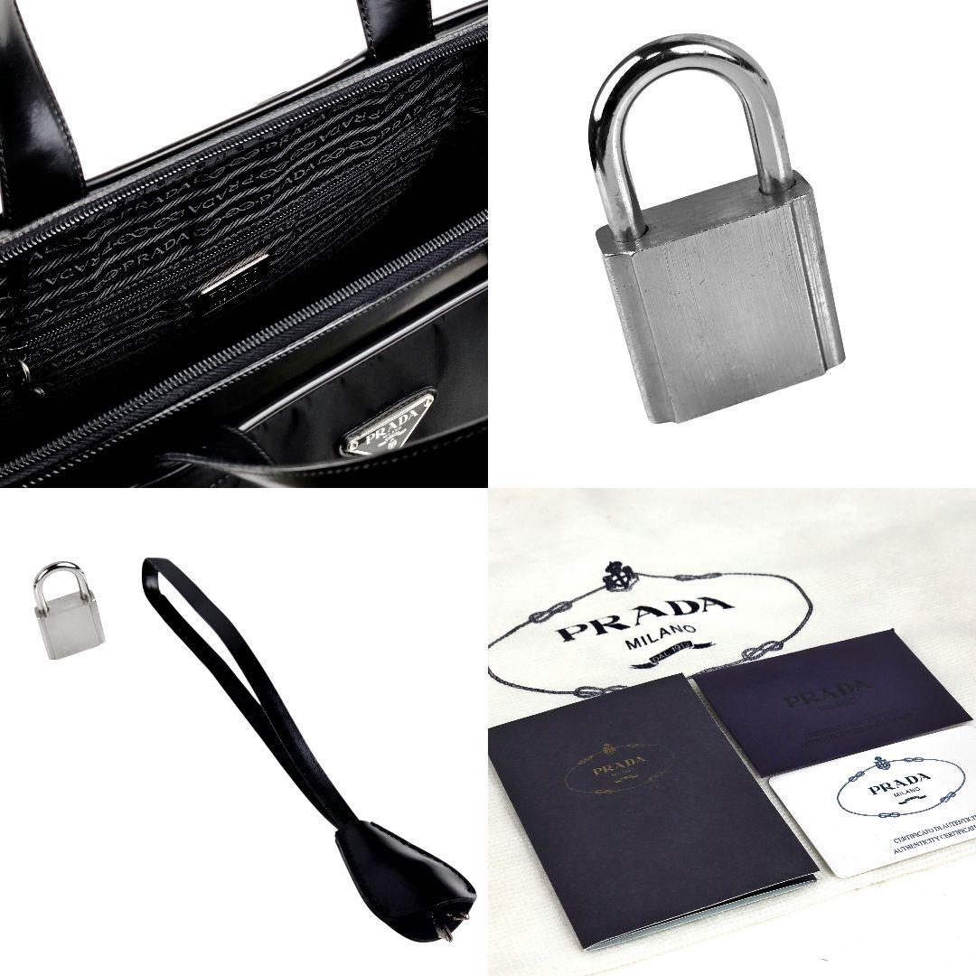 美品 プラダ 三角ロゴ テスート レザー ビジネスバッグ トートバッグ