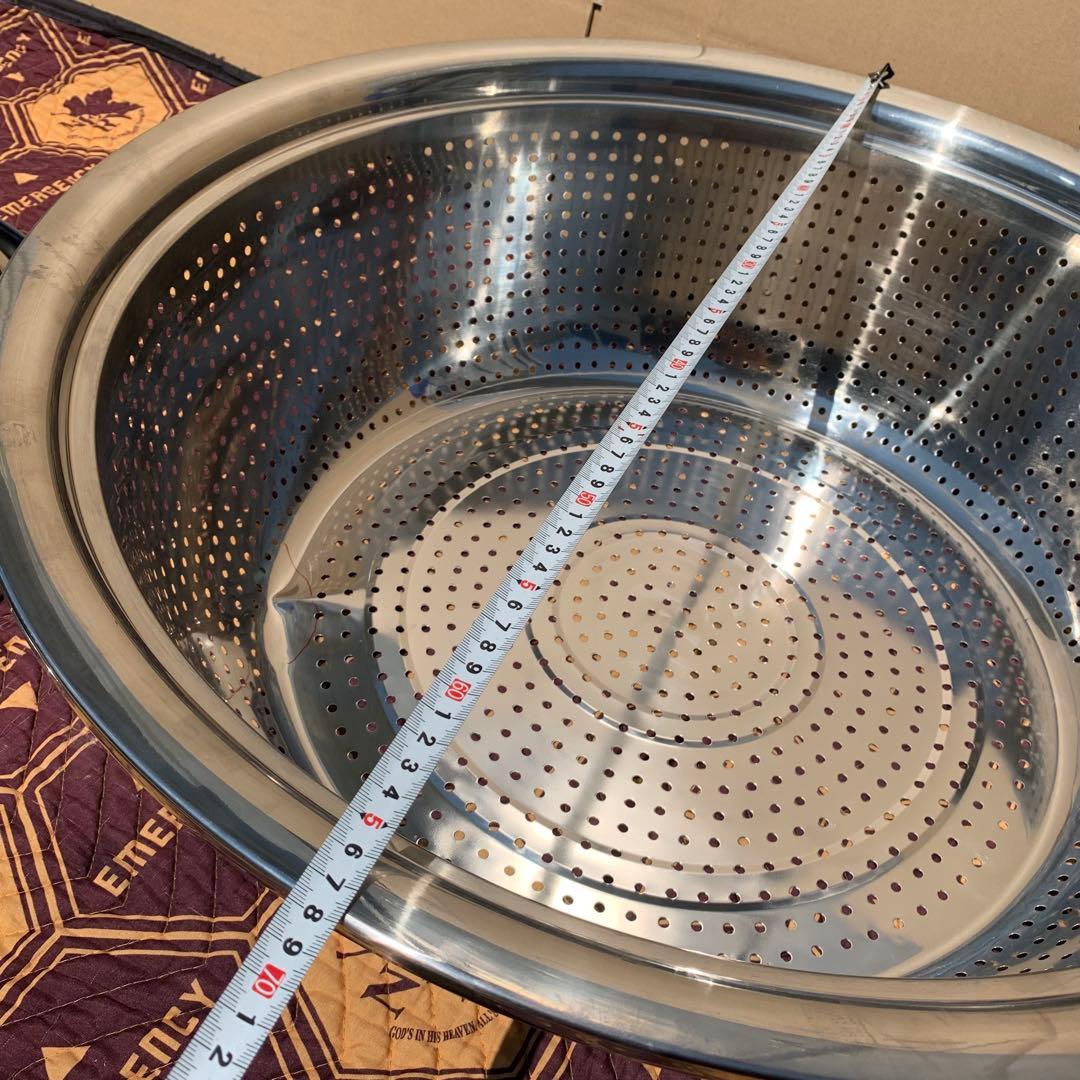 2個　68cm 大型　ステンレス 穴あき　パンチ　水切り　野菜洗い　ざる