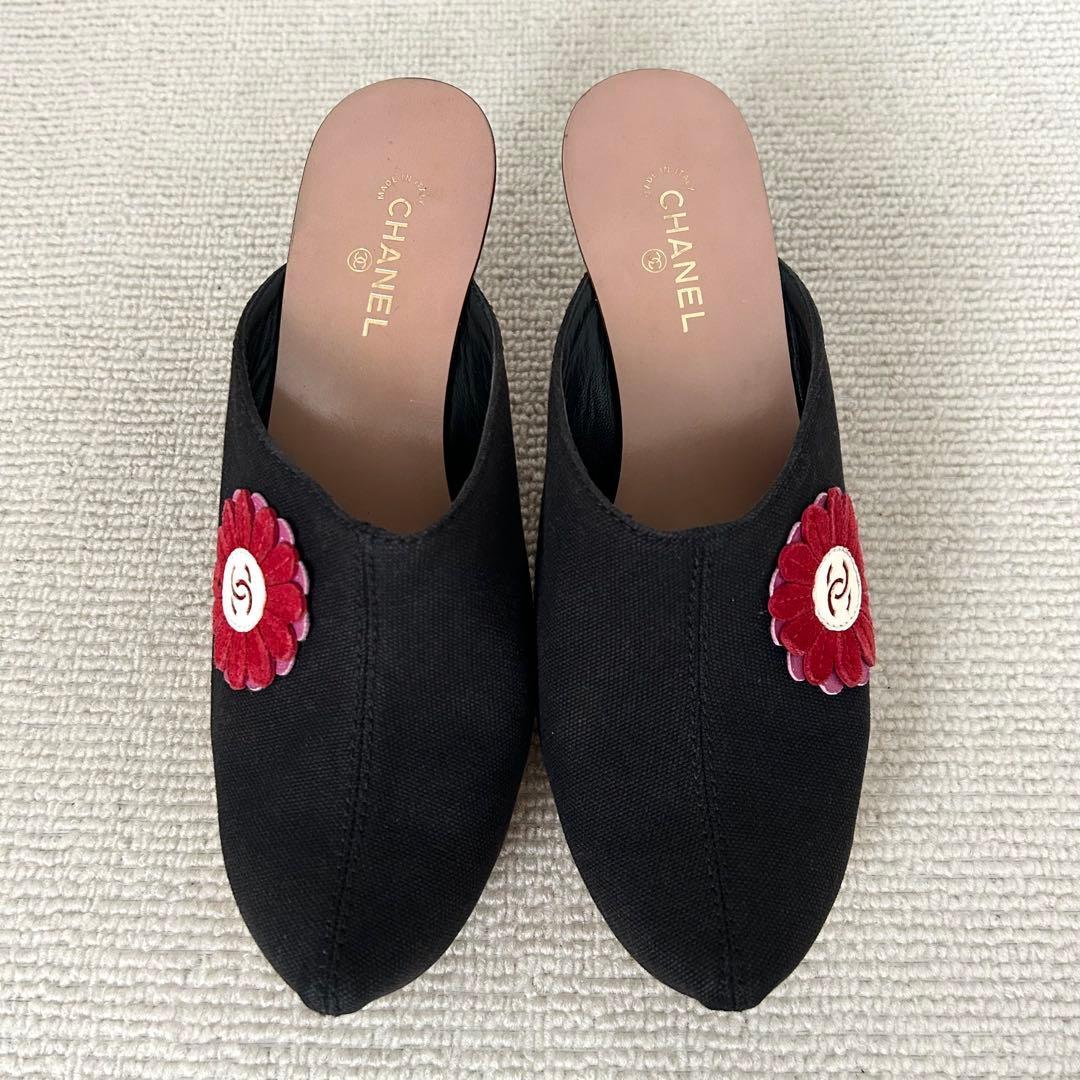CHANEL シャネル サンダル ミュール ココマーク 靴 24.5cm