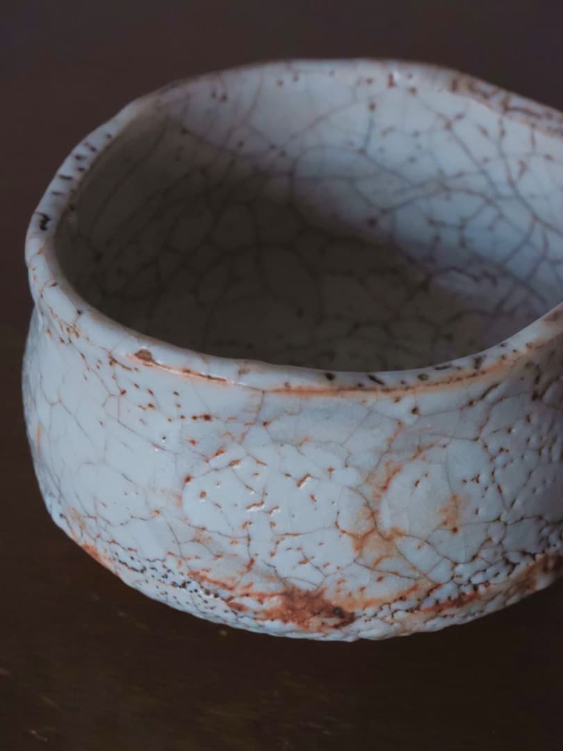 美濃焼　絵志野　茶碗　茶道具　時代物　Q2328