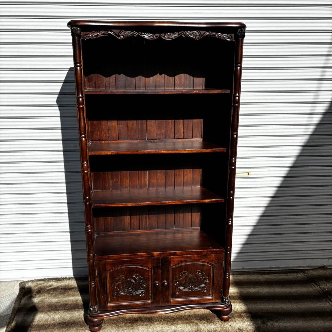 ロココ調 アンティーク家具 オープンブックケース キャビネット本棚 飾り棚