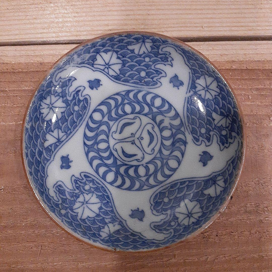 【Z021】青い花模様の陶器皿10枚セット