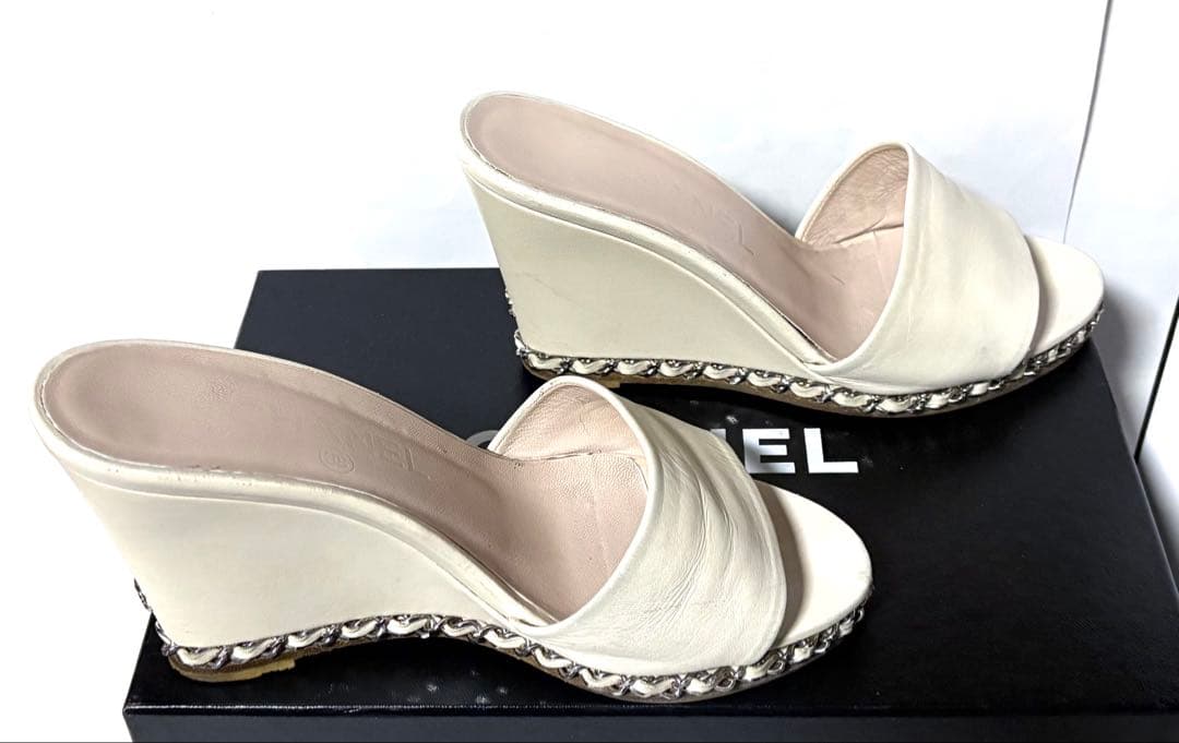 aaa！CHANELシャネル☆ウェッジソールサンダル&保管ケース・袋