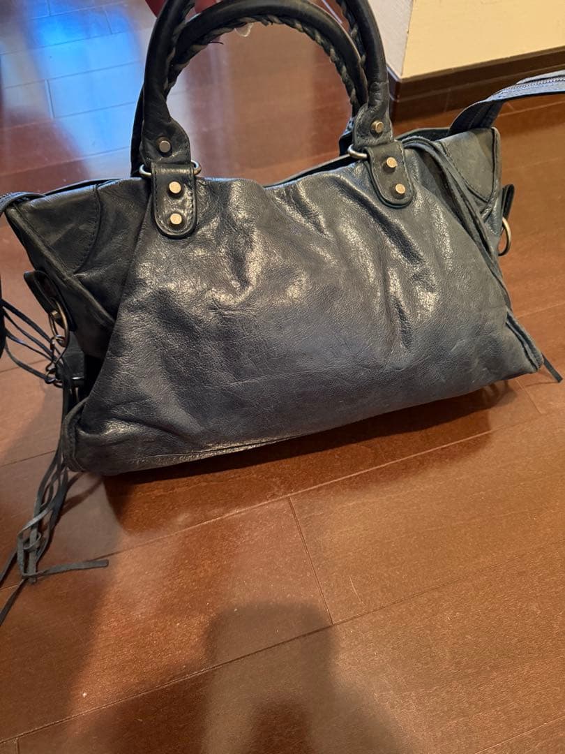 レザーショルダーバッグ エディターズ ヴィンテージ 本革 2way ダークブルー