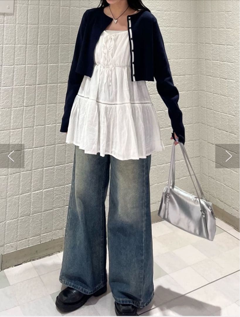 8日限定値下げ！コットンレースキャミワンピ　エムライン　mline