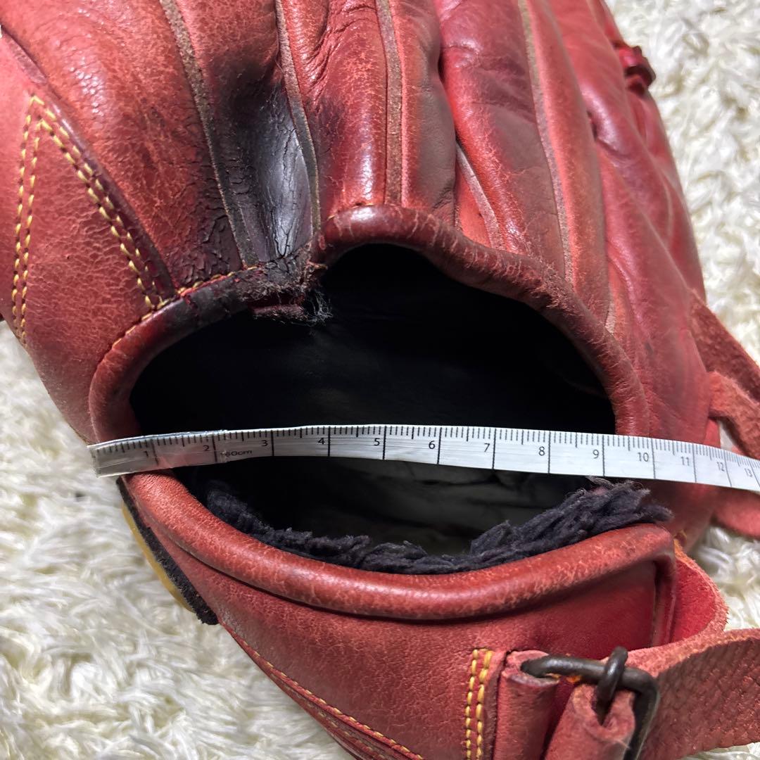 美津和 ミツワタイガー 少年軟式 野球グローブ 左投げ 赤 レッド 小指2本入可