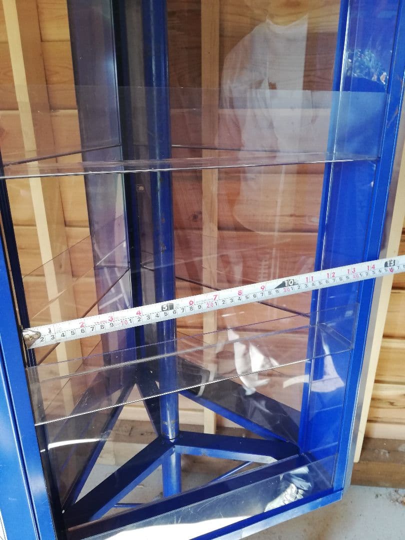 店舗什器　回転ディスプレイケース ブルー　アンティーク