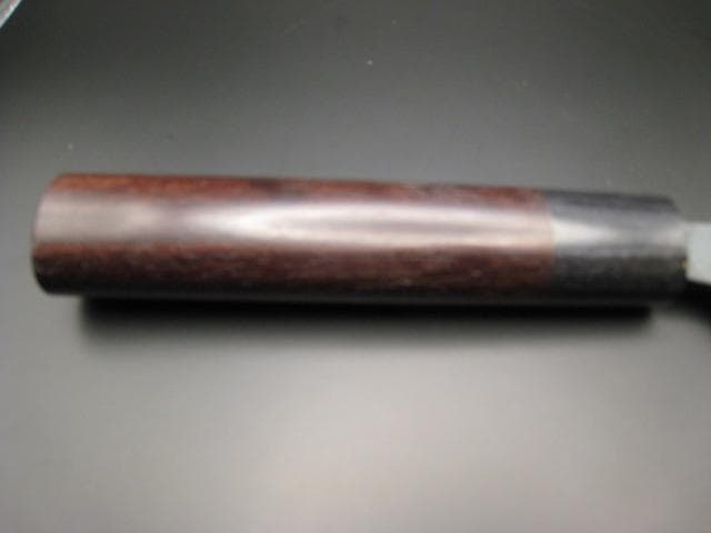 [新品未使用] 三徳包丁 180mm 白紙1号 黒打ち仕上げ 紫檀 丸形