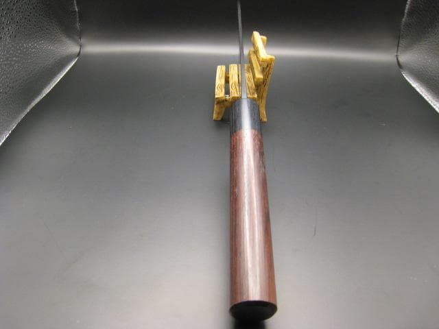 [新品未使用] 三徳包丁 180mm 白紙1号 黒打ち仕上げ 紫檀 丸形