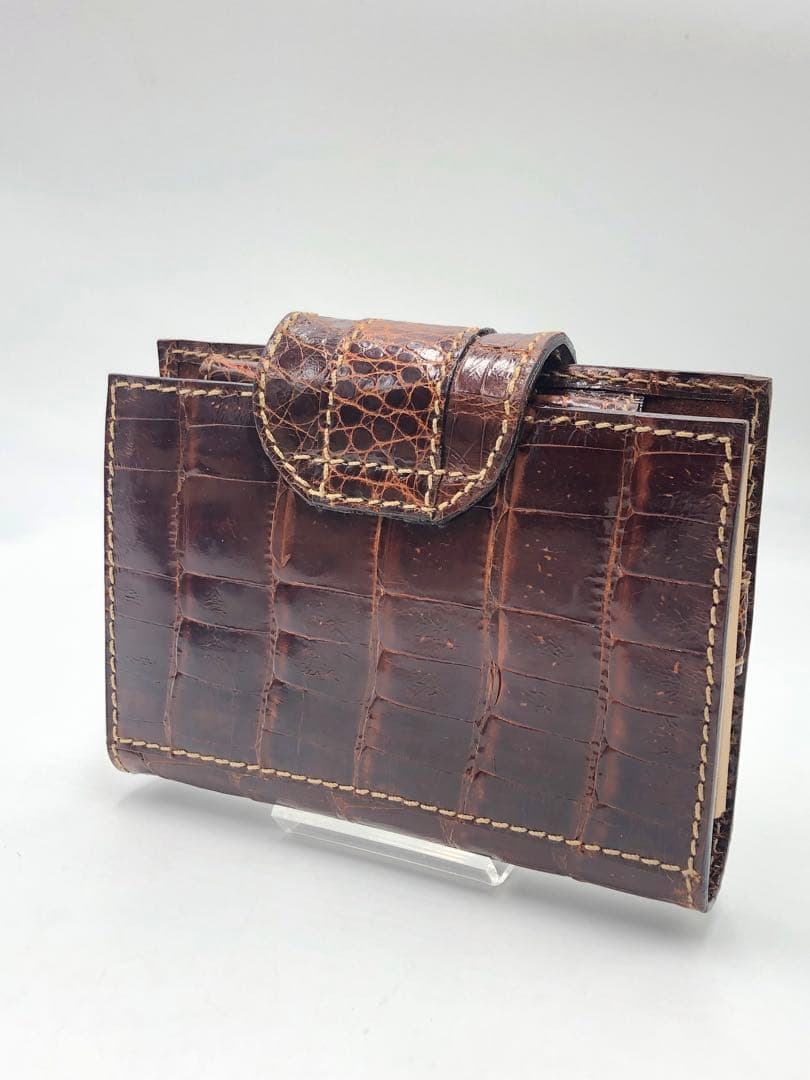 フェンディ　クロコ型手帳　ケース　ブランド　ダークブラウン　お洒落　メンズ