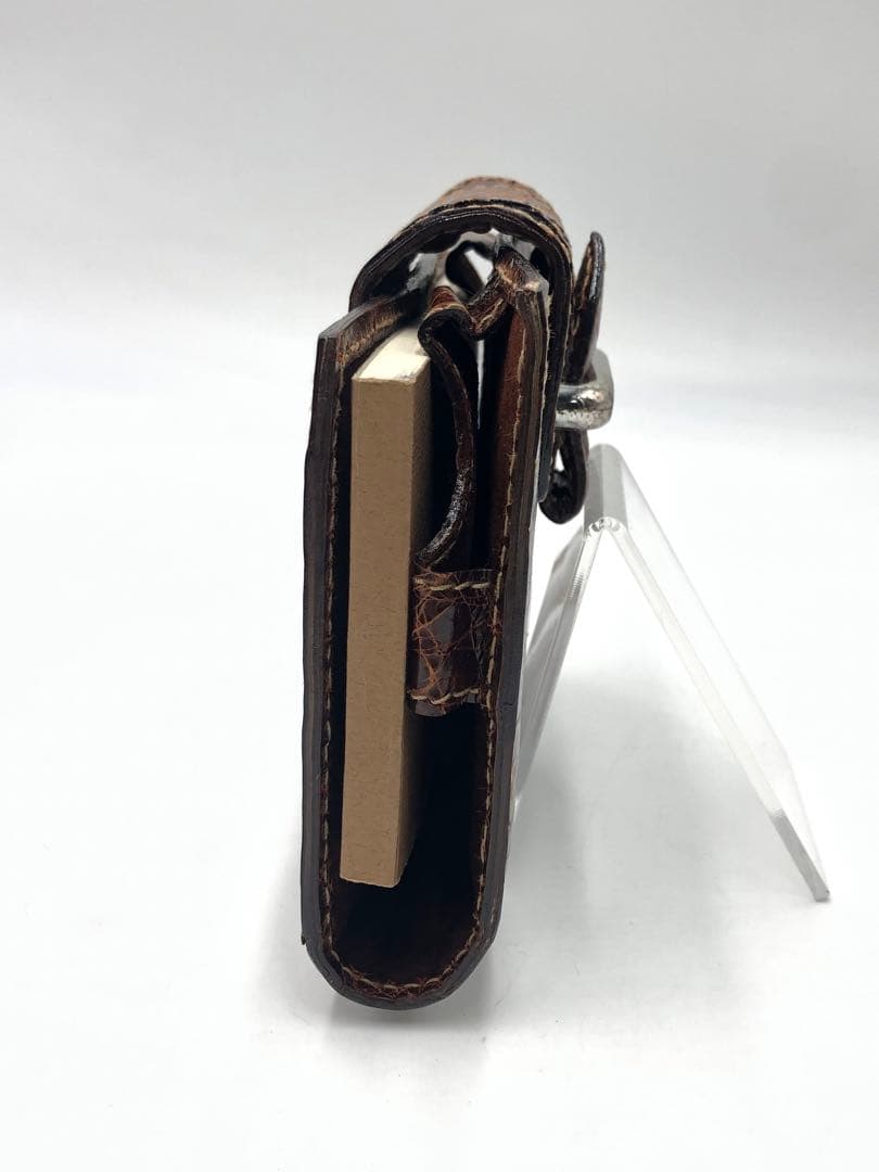 フェンディ　クロコ型手帳　ケース　ブランド　ダークブラウン　お洒落　メンズ