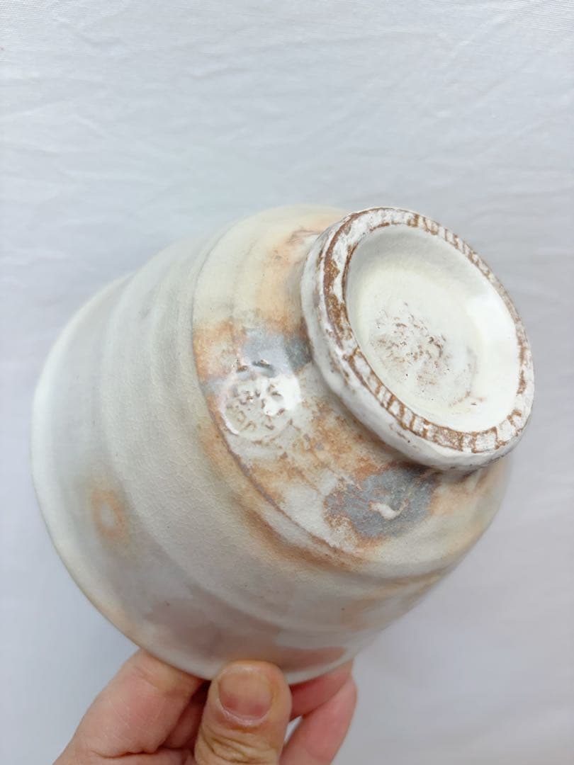 未使用 茶道具 清和窯 粉引 数茶碗 十客組 陶印 茶器 茶事 共布 共箱