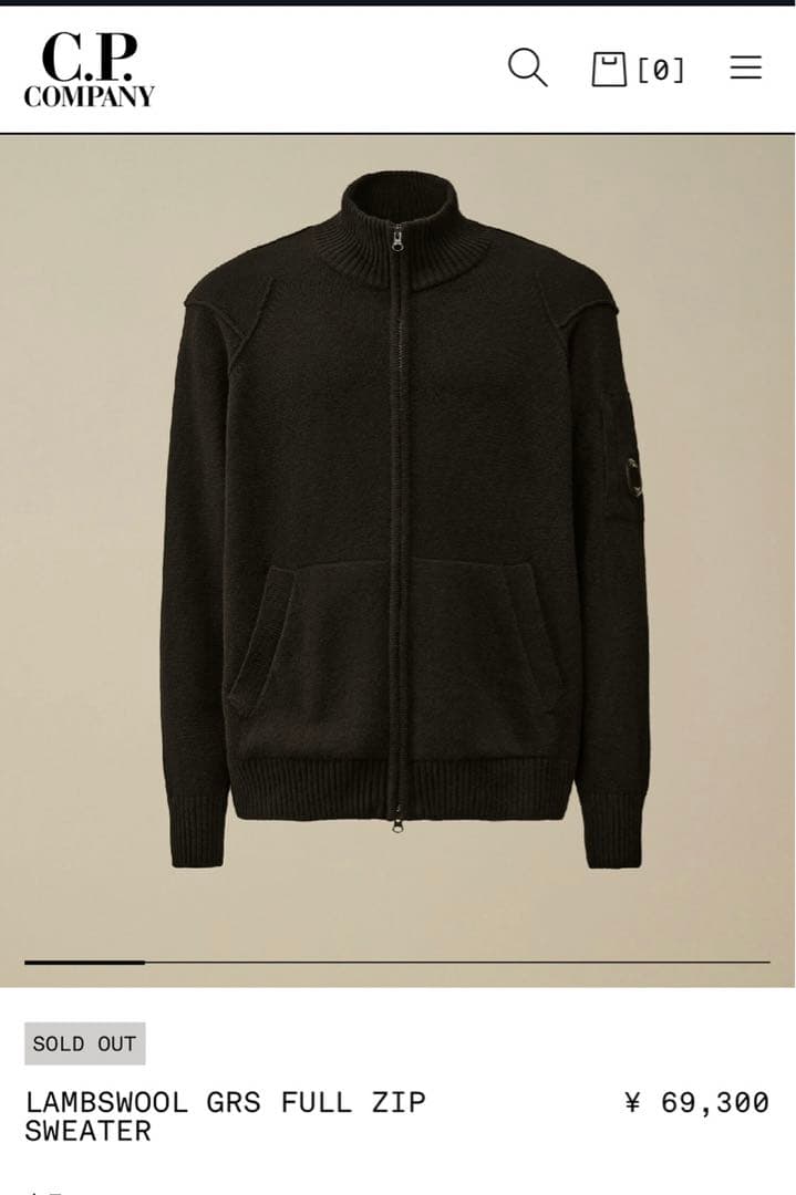 新品 C.P. COMPANY シーピーカンパニー ジップ セーター