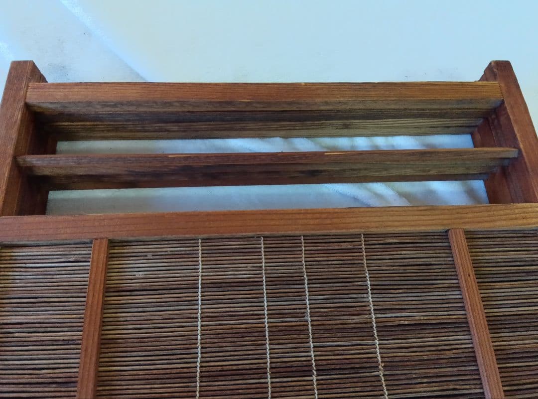 4枚式衝立　パーテーション　簾屏風　古民家　間仕切り　昭和レトロ　年代物　和風