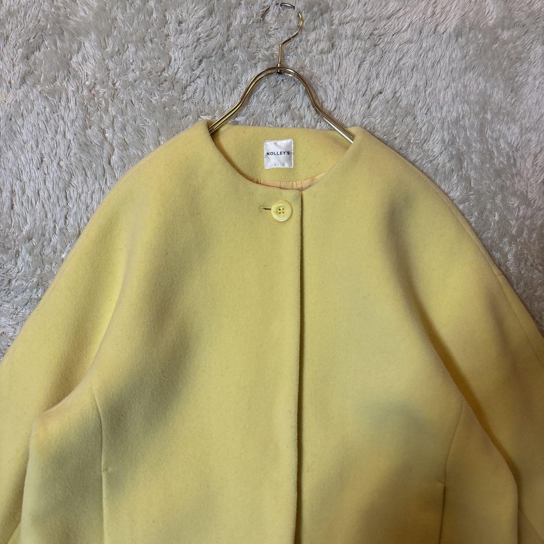 美品＊NOLLEY'S ノーカラーハーフコート　MANTECO オーバーサイズ