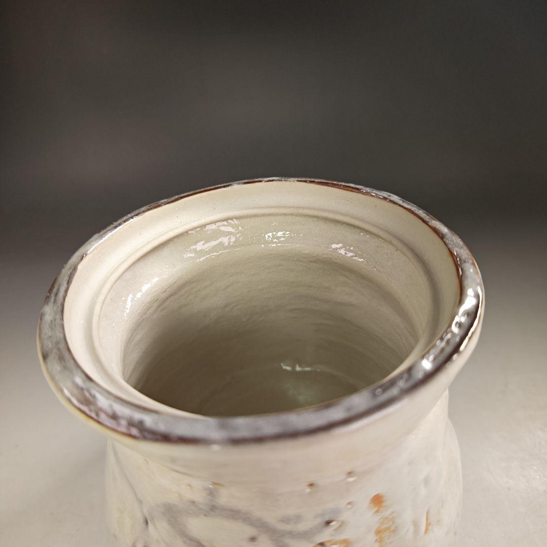 ウ263 水指『山口錠鉄作』『志野　水指　共箱』茶道具