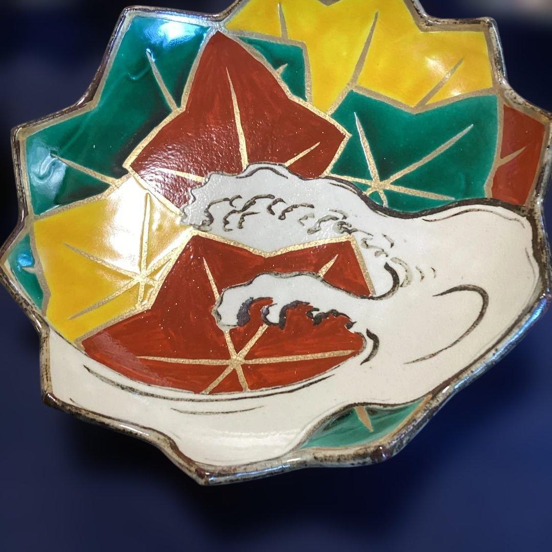 京焼乾山写立田川向付5客　　新品未使用