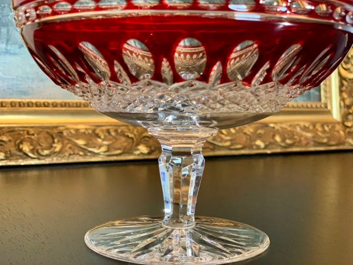 ELBE クリスタル　レア　クラレンドン ルビー ラウンドコンポート