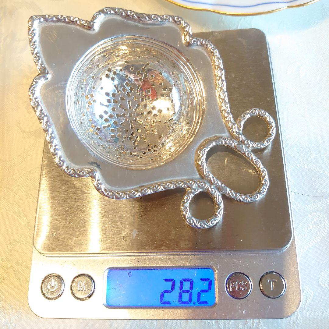 イギリス　アンティーク　ティーストレイナー　ティーストレーナー　茶こし　純銀