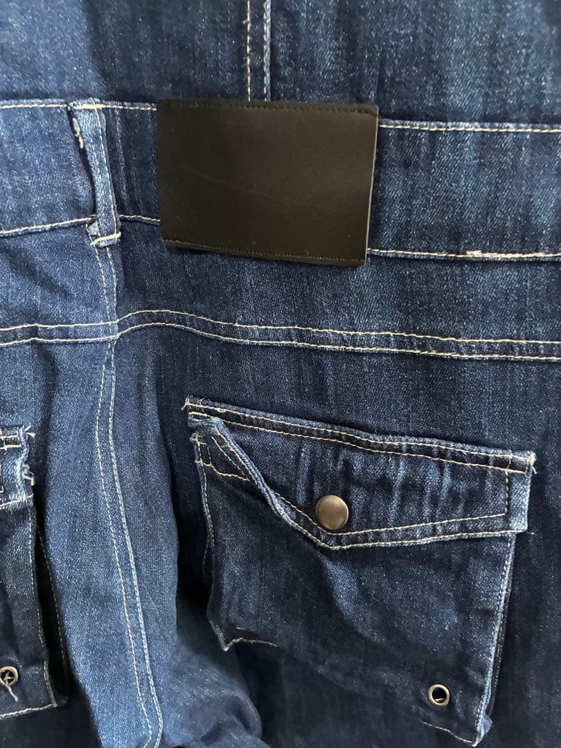 オーバーオール　つなぎ　繋ぎ　デニム　ジーンズ　半袖