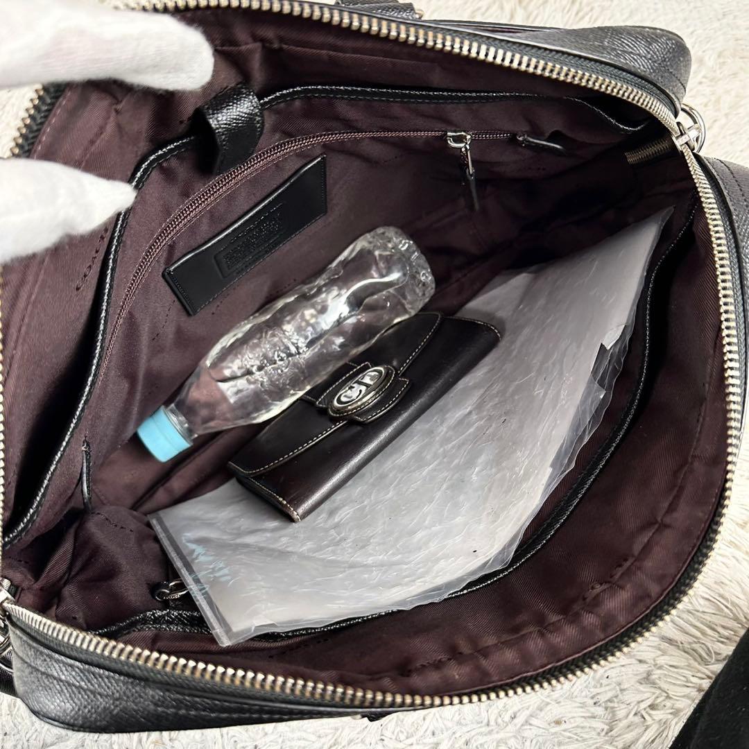 A4可 美品 コーチ レザー 2WAY ビジネスバッグ メトロポリタン ブラック