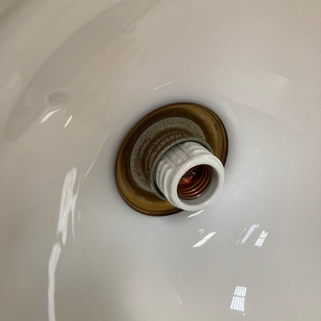 昭和レトロ　ペンダントライト　ミルクガラス　フリル　ビンテージ