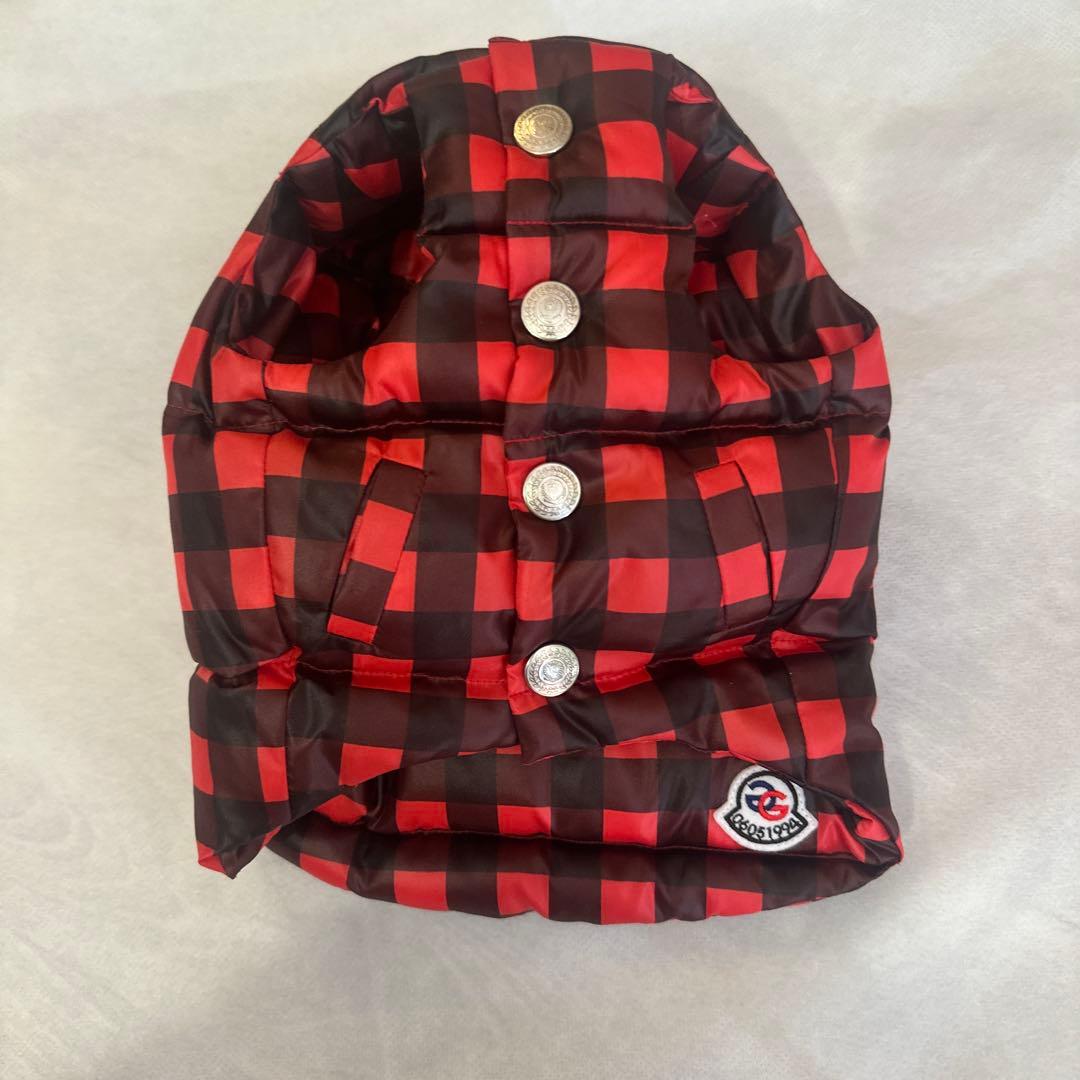 アトリエG G赤と黒 チェック柄 ダウンジャケット
