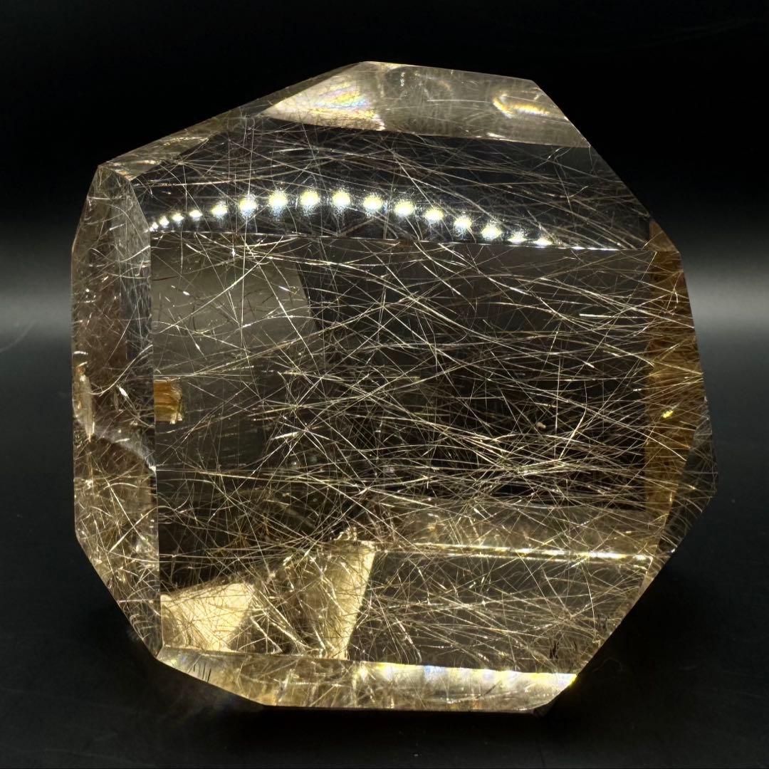 ゴールド〜シルバー ルチルクォーツ 磨き石 マニハール産