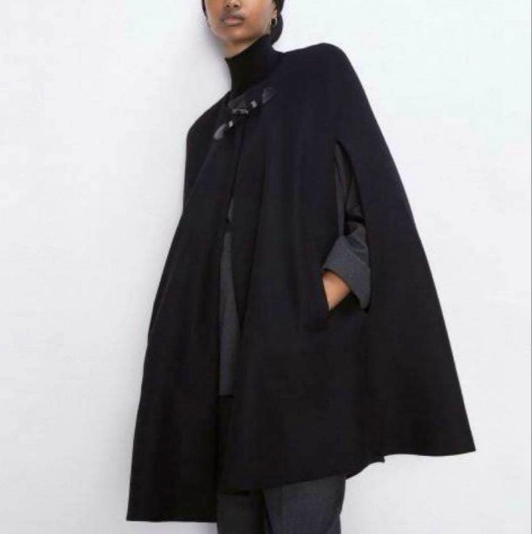 美品　ZARA ザラ ポンチョ ケープコート MANTECO Mサイズ