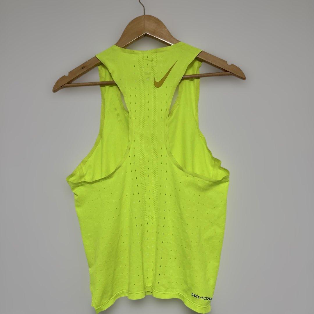 Nike DRI-FITランニングタンクトップ 蛍光フラッシュイエロー S
