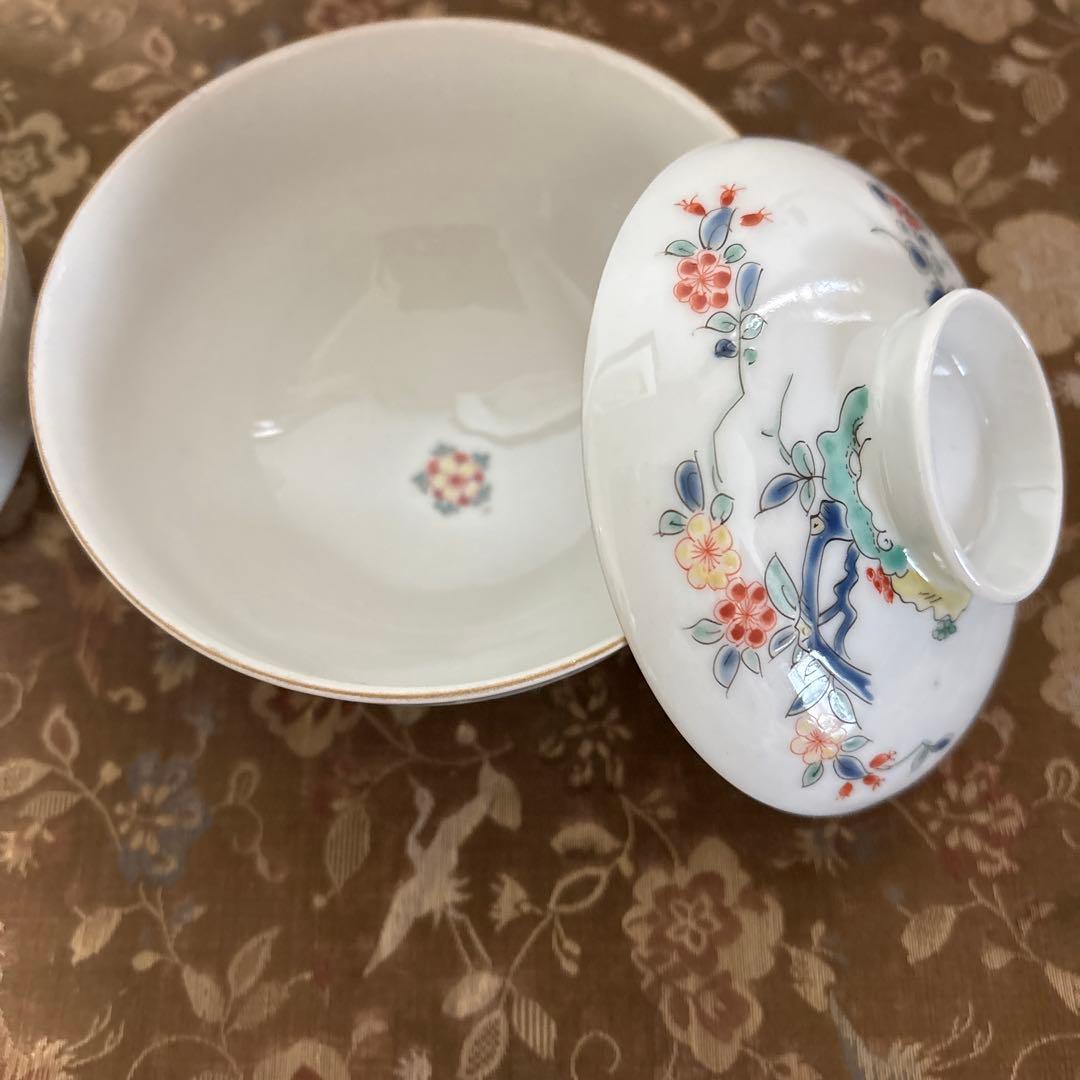 江戸期柿右衛門蓋碗2客