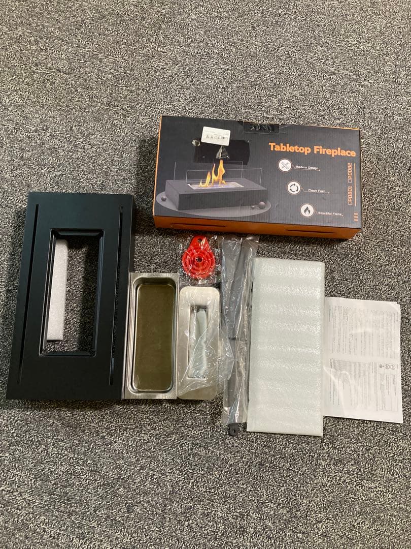 卓上ファイヤーピット ポータブル ブラック18奥行きx35幅x14.5高さcm