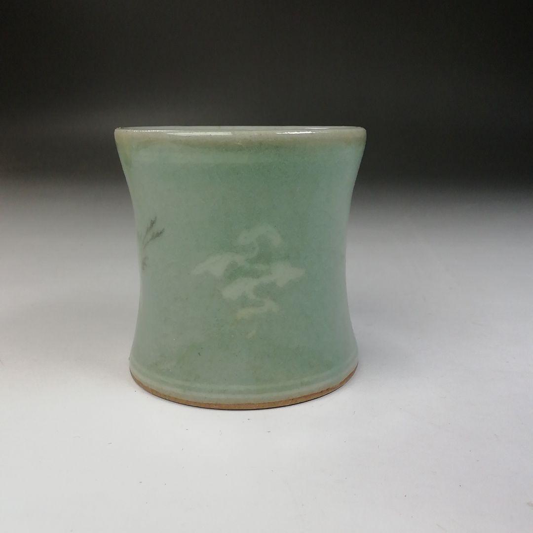 Ｔ７２３　蓋置　『高麗青磁』『韓国人間文化財』『柳根塋 作』　共箱　茶道具