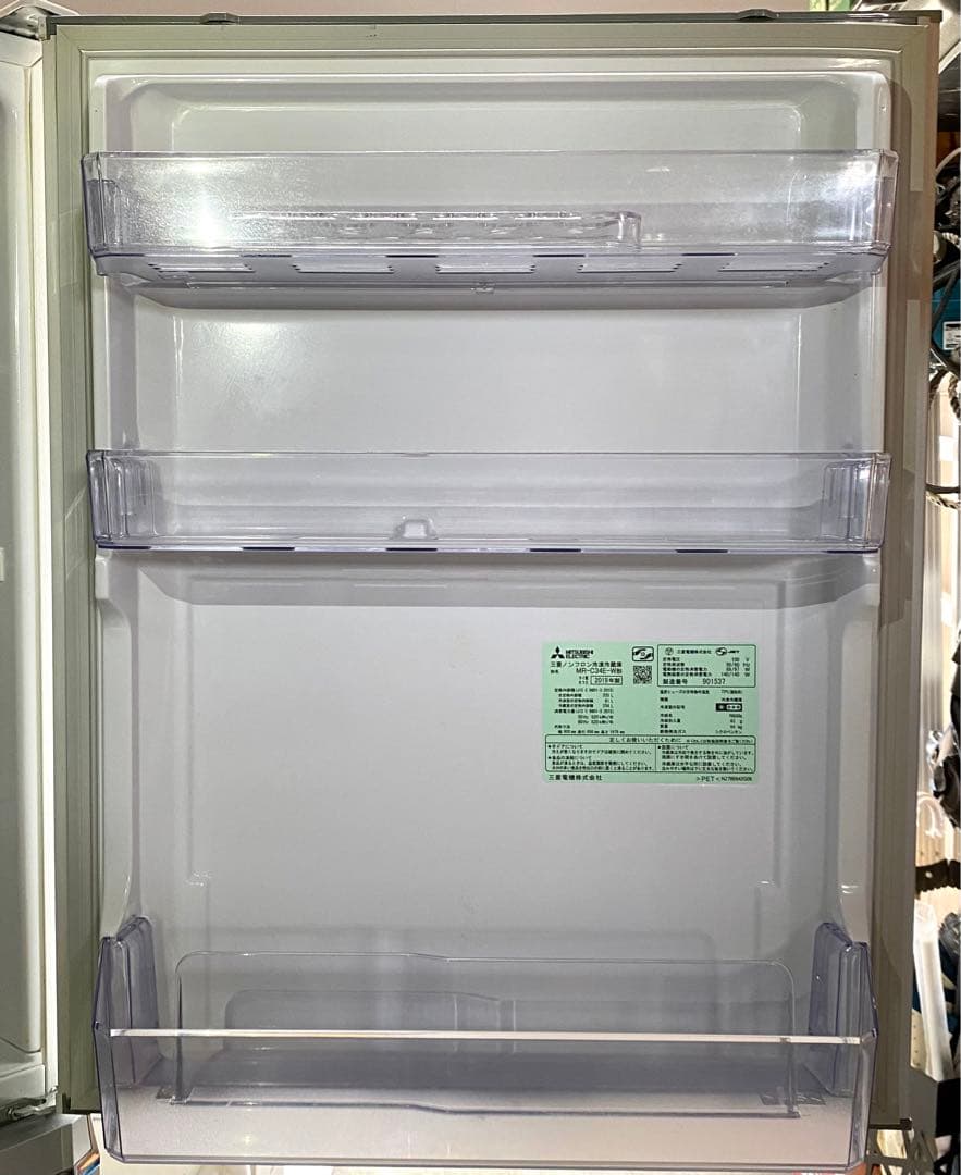 三菱　ノンフロン冷凍冷蔵庫　MR-C34E-W 2019年製　335L