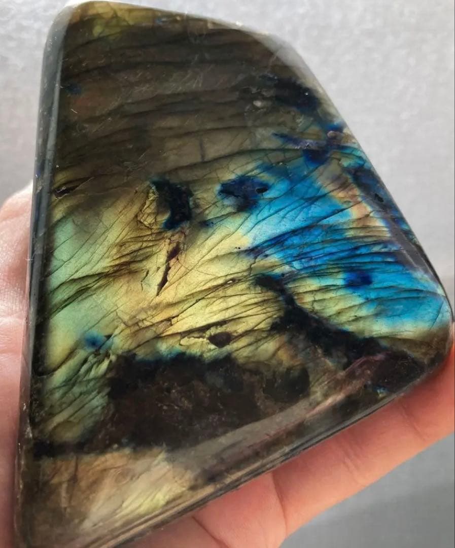 ✨週末限定セール✨ラブラドライト特大924g マダガスカル産 ブルーシラー磨き