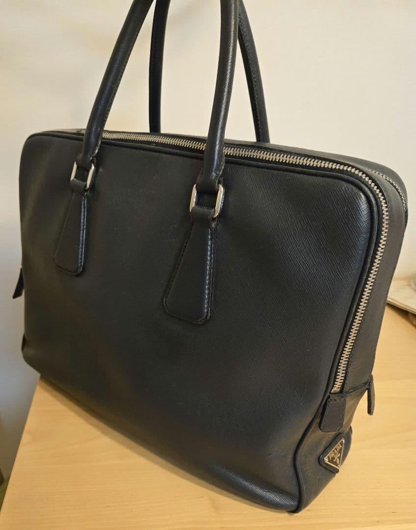 PRADA プラダ ビジネスバッグ サフィアーノレザー ネイビー 美品！！