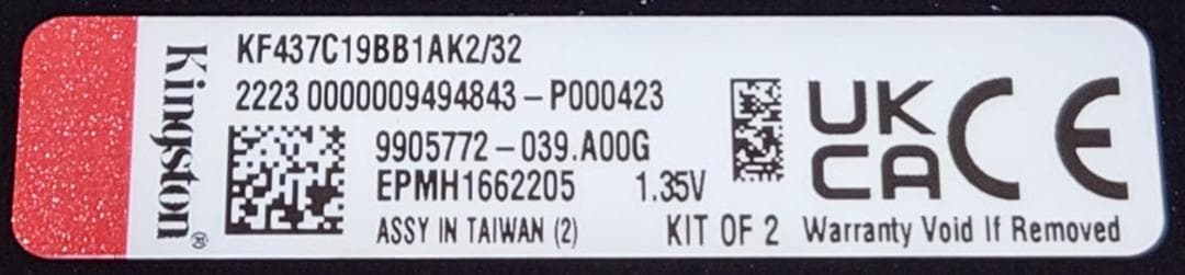 メモリー Kingston FURY BEAST DDR4 32GB (16GB x 2)