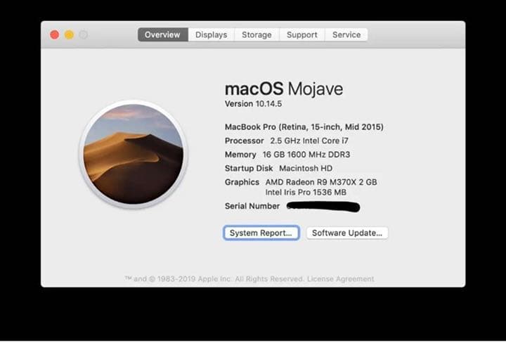 MacBook本体 Macbook Pro 15 inch Mid 2015 16GB 512GB