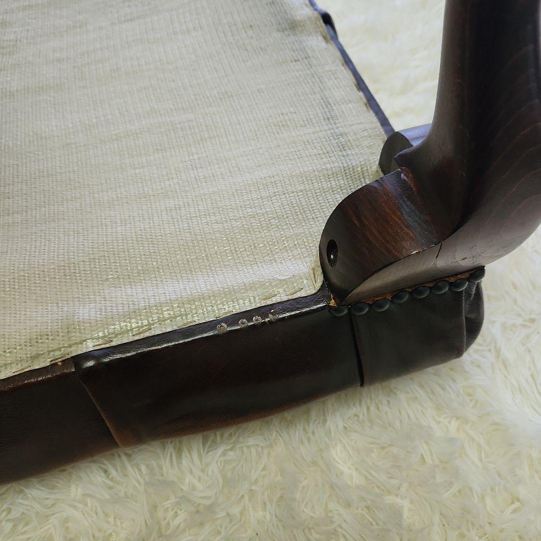 本革　 ブラウン　 オットマン　チェスターフィールド　イギリス　ヴィンテージ