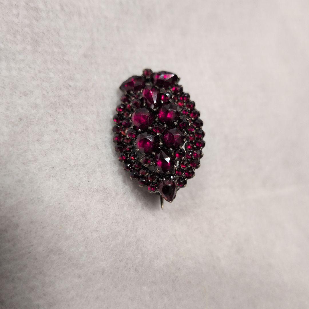 アンティーク　ヴィクトリアン　ガーネット　ボヘミアン　ブローチ