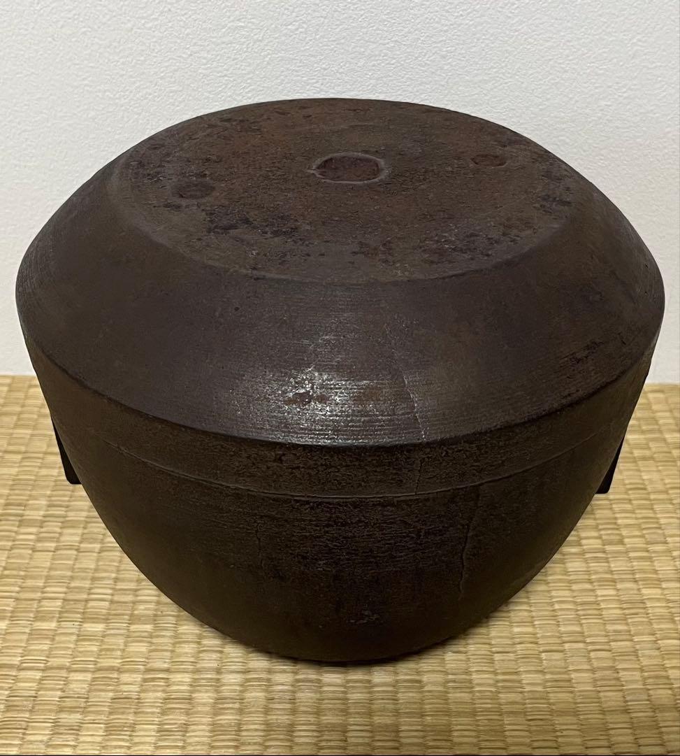 【江戸時代】梵鐘釜（撫肩釜）　初代高木治郎兵衛作