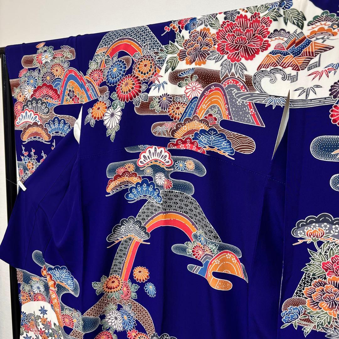 振袖フルセット　7点セット　長襦袢付き　身丈158 青　成人式　前撮り　f26