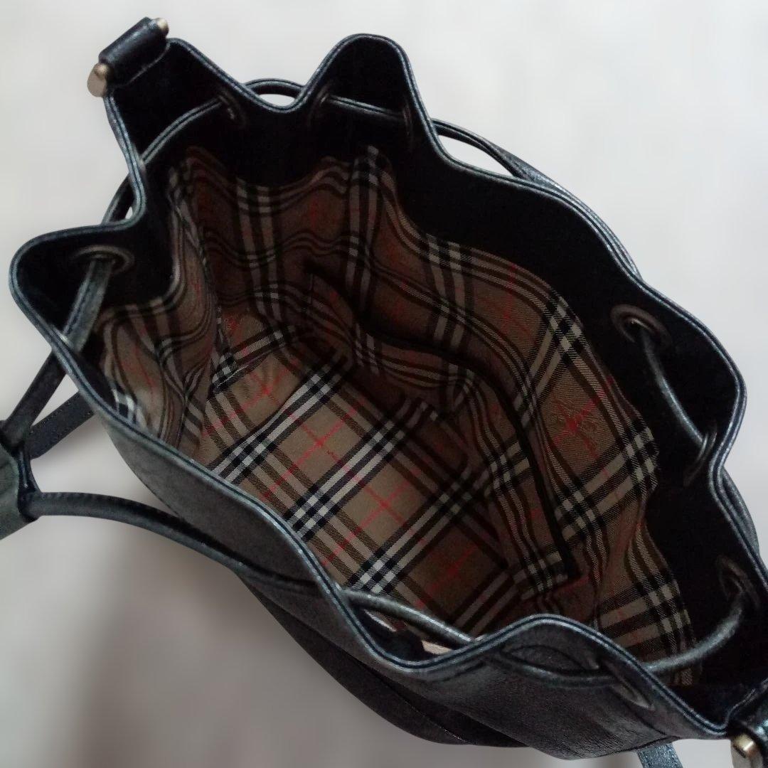 バーバリー 巾着　レザー　ショルダーバッグ